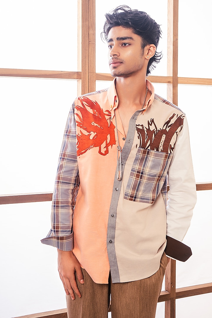 Multi-Colored Cotton Party Wear Shirting Fabric Party Wear Shirt by Rohit Doshi at Pernia's Pop Up Shop