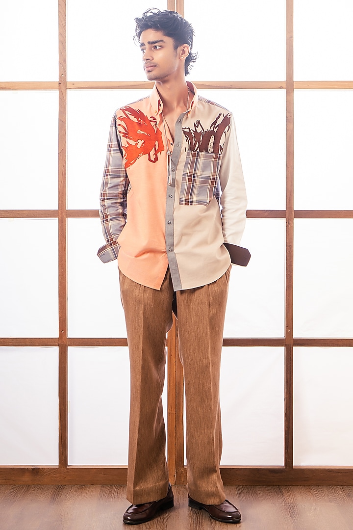 Multi-Colored Cotton Party Wear Shirting Fabric Party Wear Shirt by Rohit Doshi at Pernia's Pop Up Shop