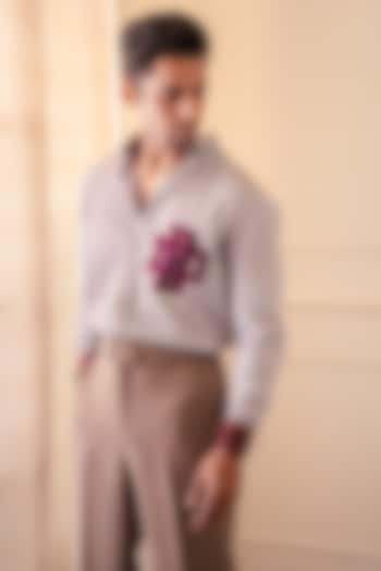 Brown Cotton Party Wear Shirting Fabric Party Wear Shirt by Rohit Doshi at Pernia's Pop Up Shop