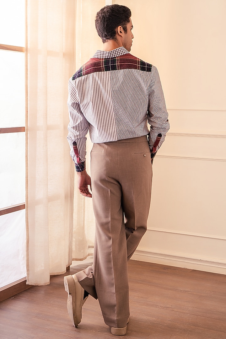 Brown Cotton Party Wear Shirting Fabric Party Wear Shirt by Rohit Doshi at Pernia's Pop Up Shop