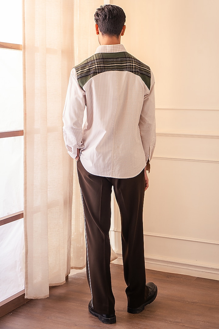 Beige Cotton Party Wear Shirting Fabric Party Wear Shirt by Rohit Doshi at Pernia's Pop Up Shop
