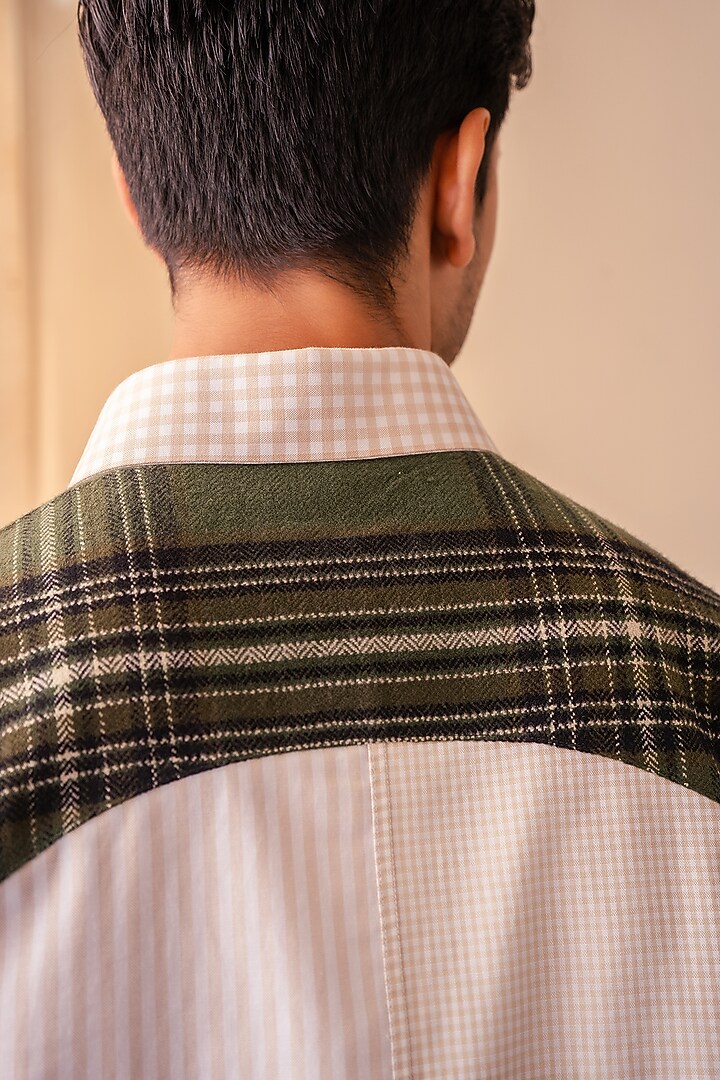 Beige Cotton Party Wear Shirting Fabric Party Wear Shirt by Rohit Doshi at Pernia's Pop Up Shop