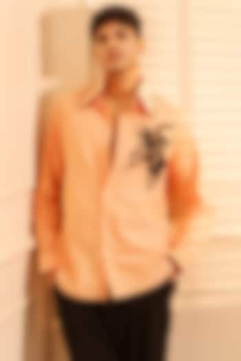 Orange Cotton Party Wear Shirting Fabric Party Wear Shirt by Rohit Doshi at Pernia's Pop Up Shop