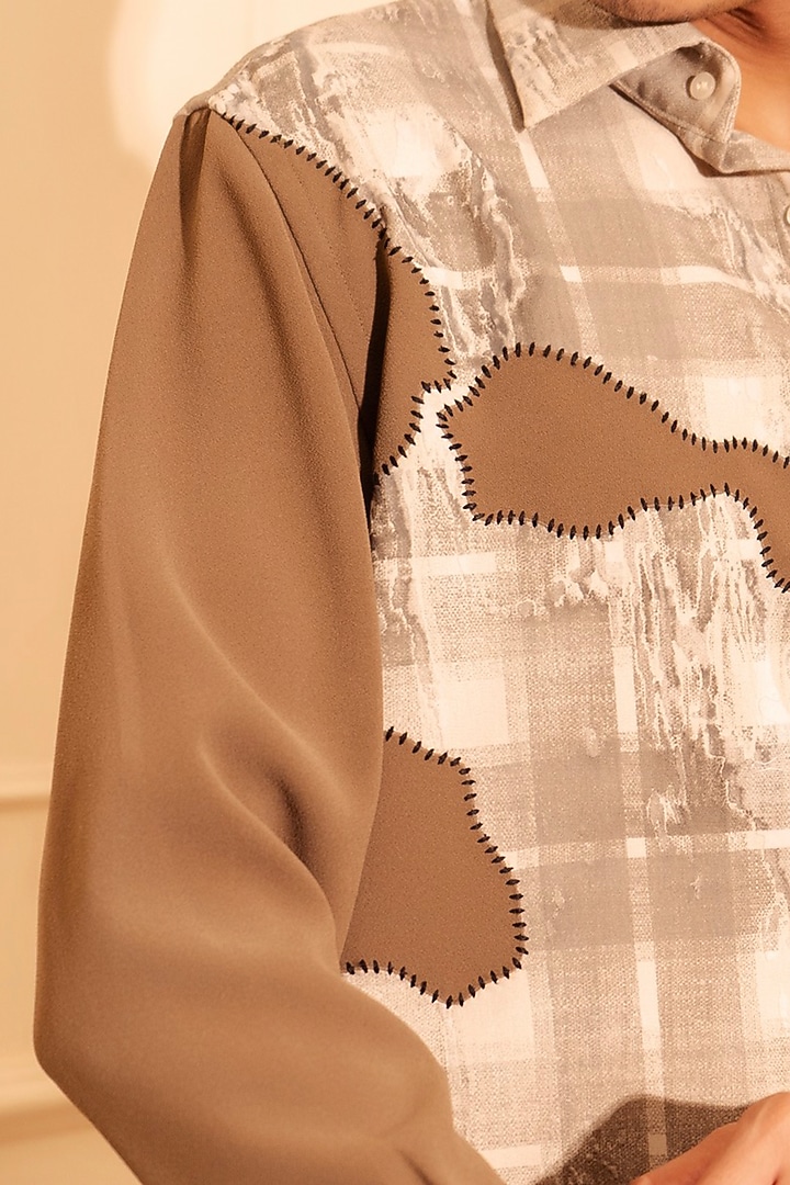 Beige Polyester Party Wear Shirt by Rohit Doshi at Pernia's Pop Up Shop