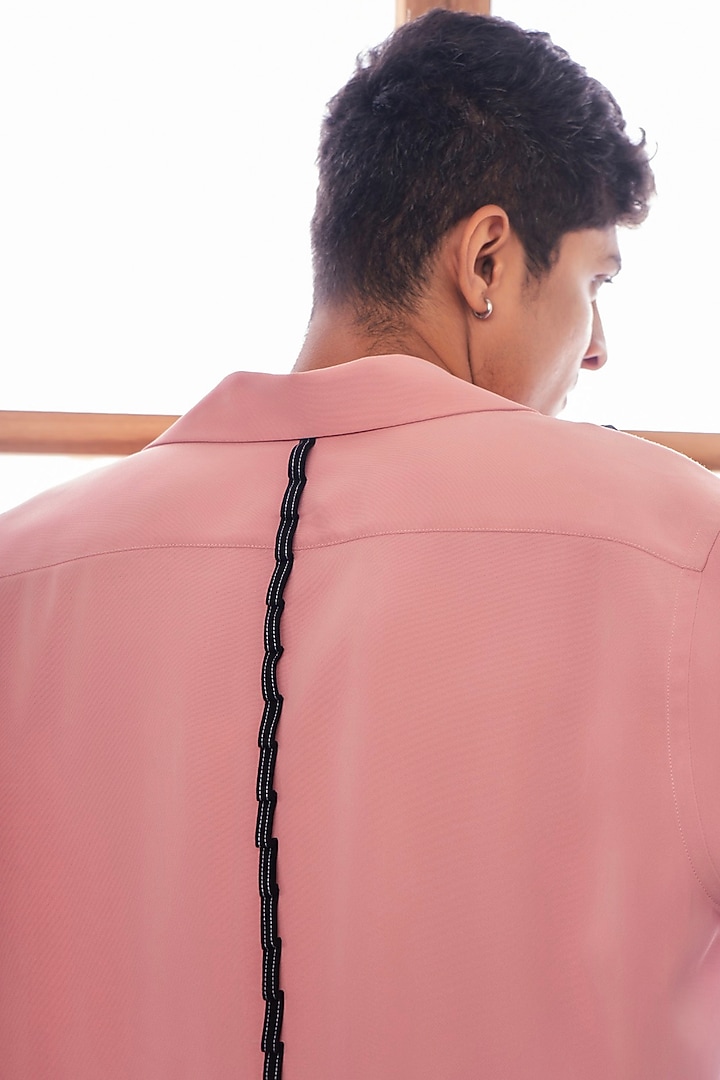 Bubblegum Pink Polyester Party Wear Shirt by Rohit Doshi at Pernia's Pop Up Shop
