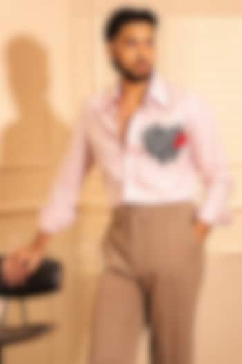 Pink Cotton Oxford Party Wear Shirt by Rohit Doshi at Pernia's Pop Up Shop