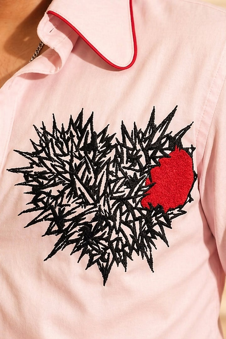 Pink Cotton Oxford Party Wear Shirt by Rohit Doshi at Pernia's Pop Up Shop