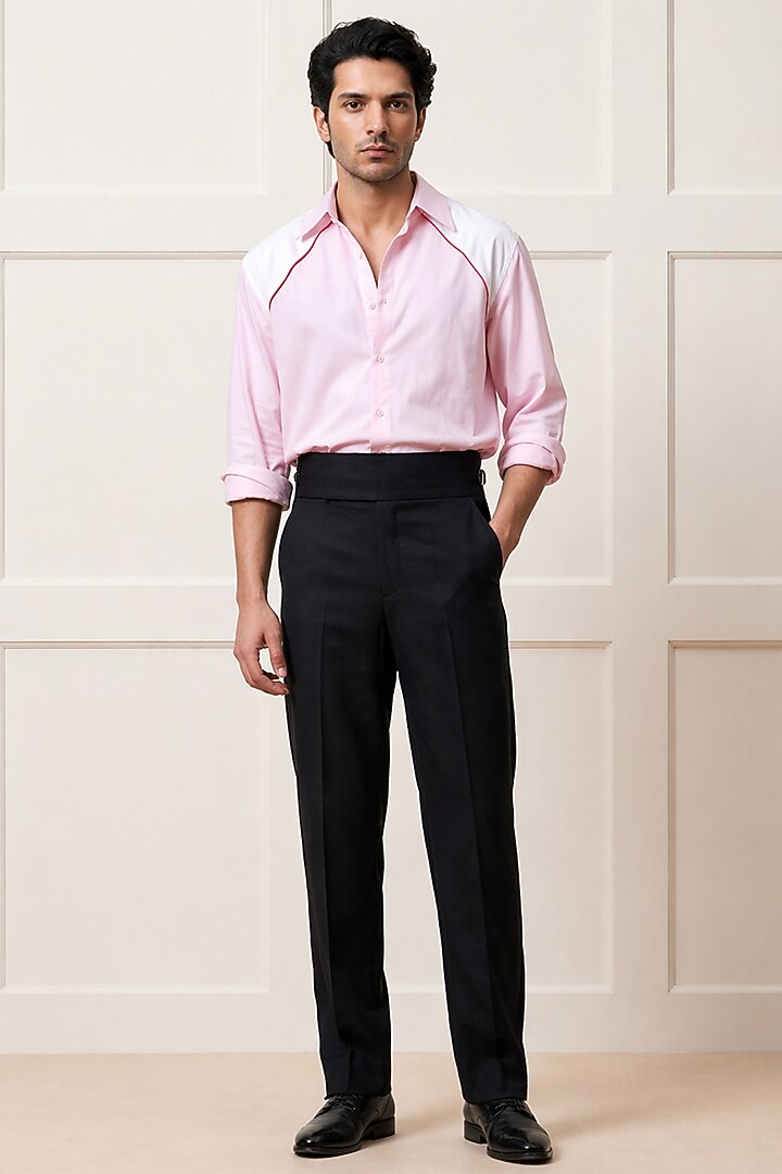 Pink Cotton Summer Shirting Fabric Summer Shirt by Rohit Doshi at Pernia's Pop Up Shop