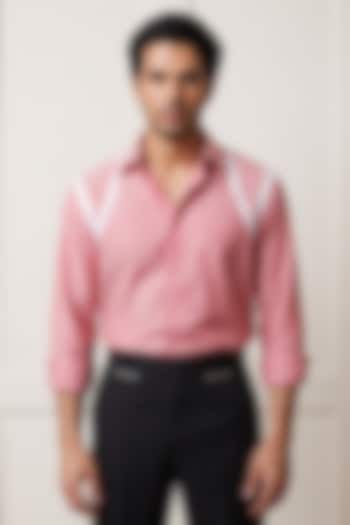 Red Cotton Summer Shirting Fabric Summer Shirt by Rohit Doshi at Pernia's Pop Up Shop