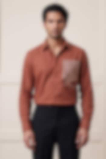 Brown Cotton Party Wear Shirting Fabric Party Wear Shirt by Rohit Doshi at Pernia's Pop Up Shop
