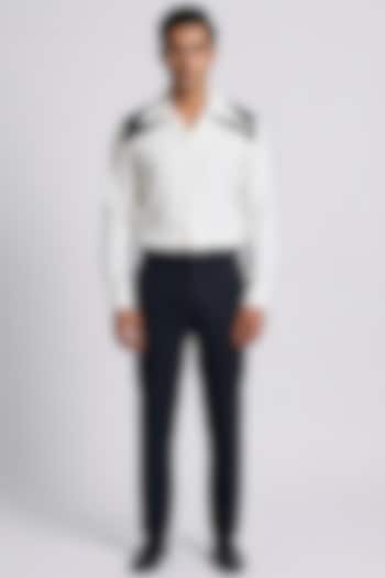 White Poly Matka Party Wear Shirt by Rohit Doshi at Pernia's Pop Up Shop