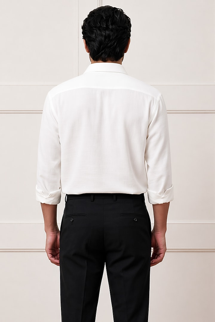White Cotton Party Wear Shirting Fabric Party Wear Shirt by Rohit Doshi at Pernia's Pop Up Shop
