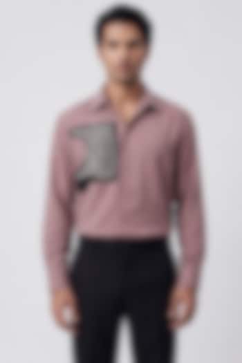 Mauve Polyester Party Wear Shirt by Rohit Doshi at Pernia's Pop Up Shop