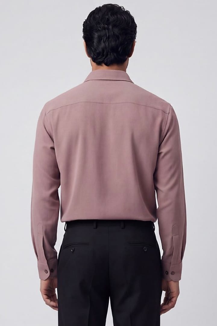 Mauve Polyester Party Wear Shirt by Rohit Doshi at Pernia's Pop Up Shop