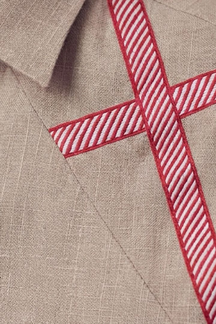 Beige Poly Matka Party Wear Shirt by Rohit Doshi at Pernia's Pop Up Shop