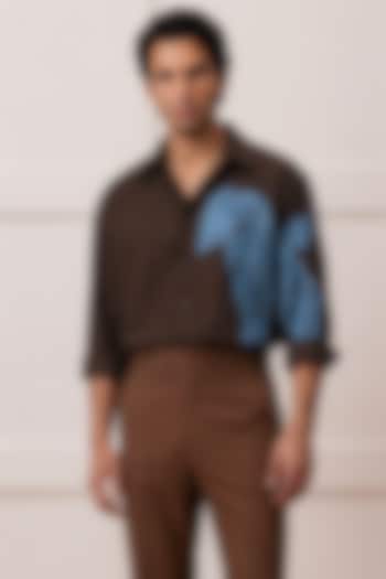 Brown Polyester Party Wear Shirt by Rohit Doshi at Pernia's Pop Up Shop