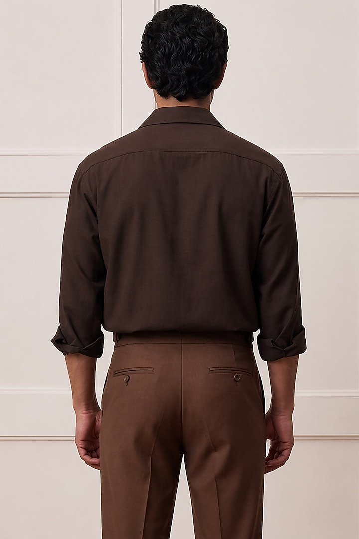 Brown Polyester Party Wear Shirt by Rohit Doshi at Pernia's Pop Up Shop
