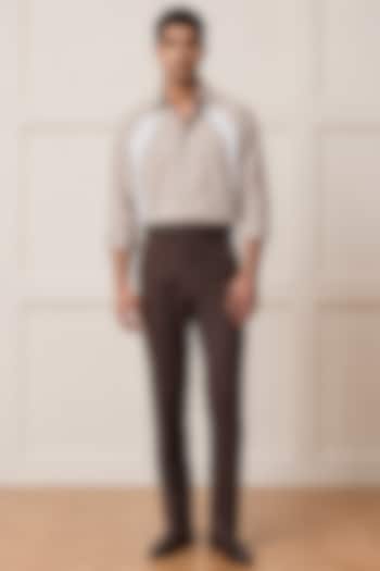 Beige Cotton Summer Shirting Fabric Summer Shirt by Rohit Doshi at Pernia's Pop Up Shop