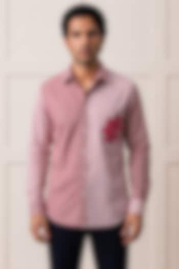 Red Cotton Summer Shirting Fabric Summer Shirt by Rohit Doshi at Pernia's Pop Up Shop