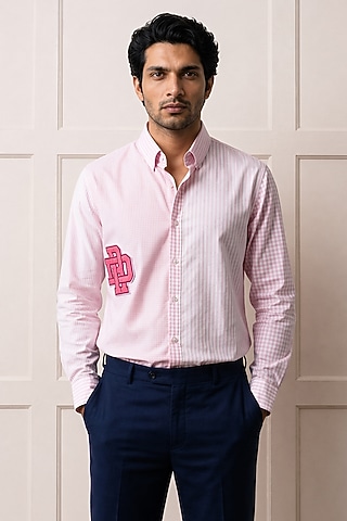 Pink Cotton Shirting Fabric Shirt by Rohit Doshi