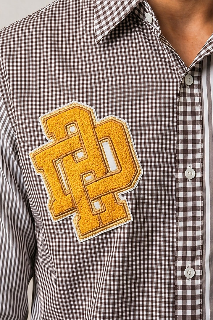 Brown Cotton Summer Shirting Fabric Summer Shirt by Rohit Doshi at Pernia's Pop Up Shop
