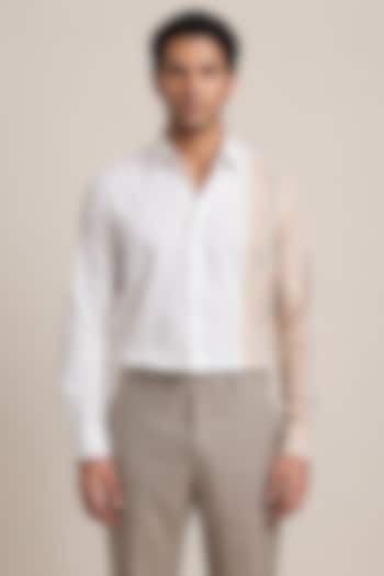White Polyester Summer Shirt by Rohit Doshi at Pernia's Pop Up Shop