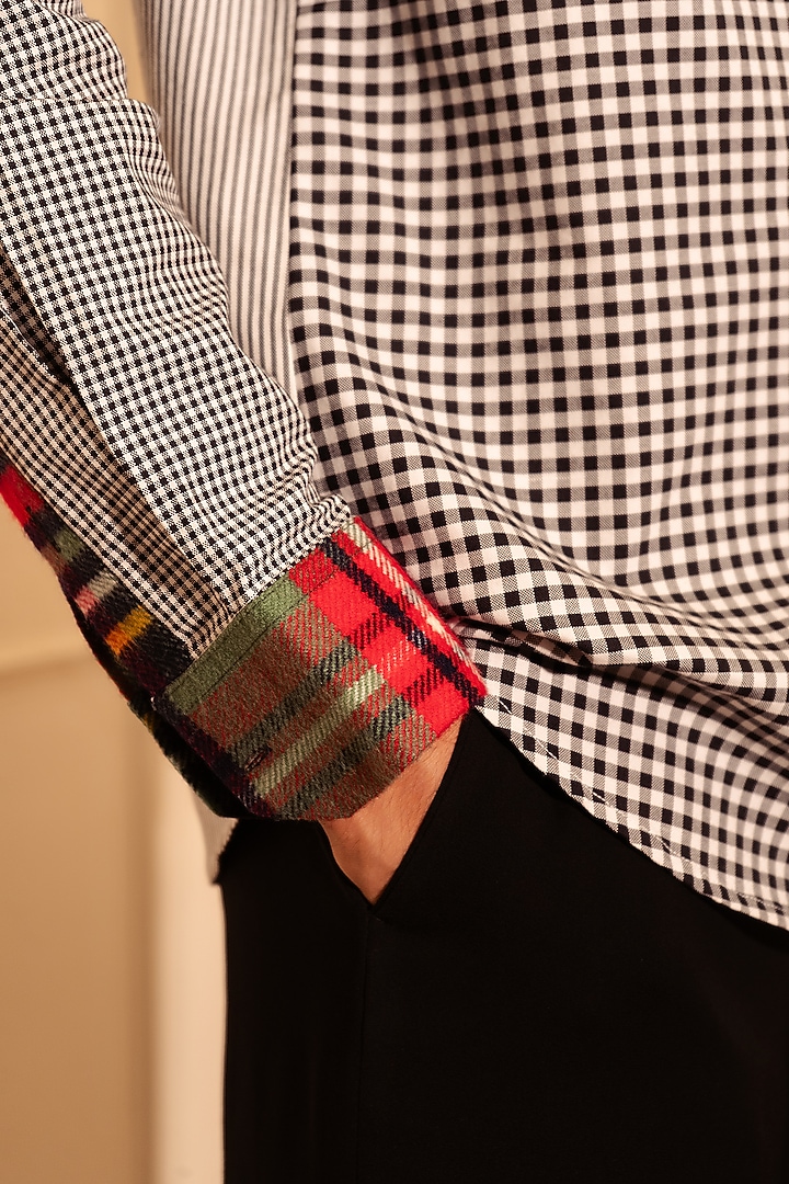 Black Cotton Party Wear Shirting Fabric Party Wear Shirt by Rohit Doshi at Pernia's Pop Up Shop