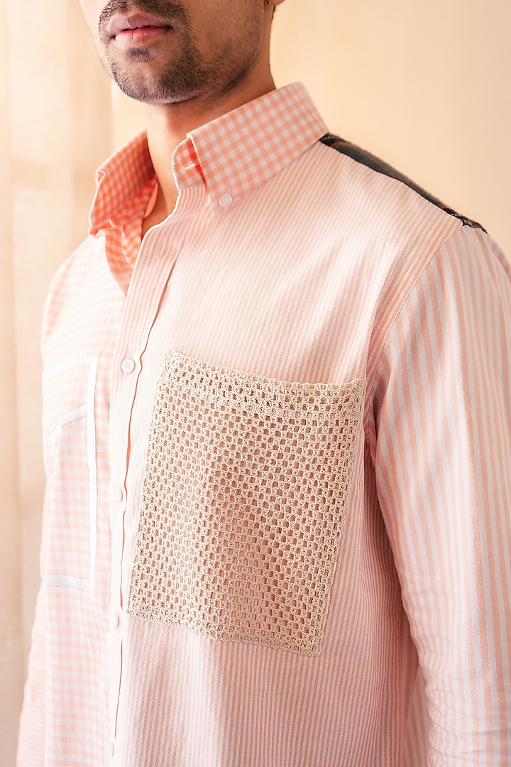 Orange Cotton Party Wear Shirting Fabric Party Wear Shirt by Rohit Doshi at Pernia's Pop Up Shop