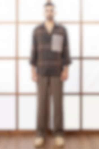 Grey Cotton Party Wear Shirt by Rohit Doshi at Pernia's Pop Up Shop