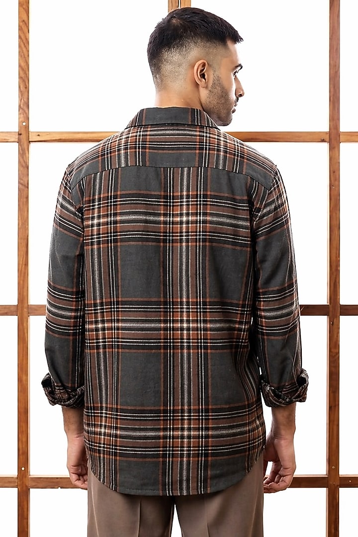 Grey Cotton Party Wear Shirt by Rohit Doshi at Pernia's Pop Up Shop