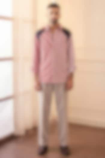 Red Cotton Party Wear Shirt by Rohit Doshi at Pernia's Pop Up Shop