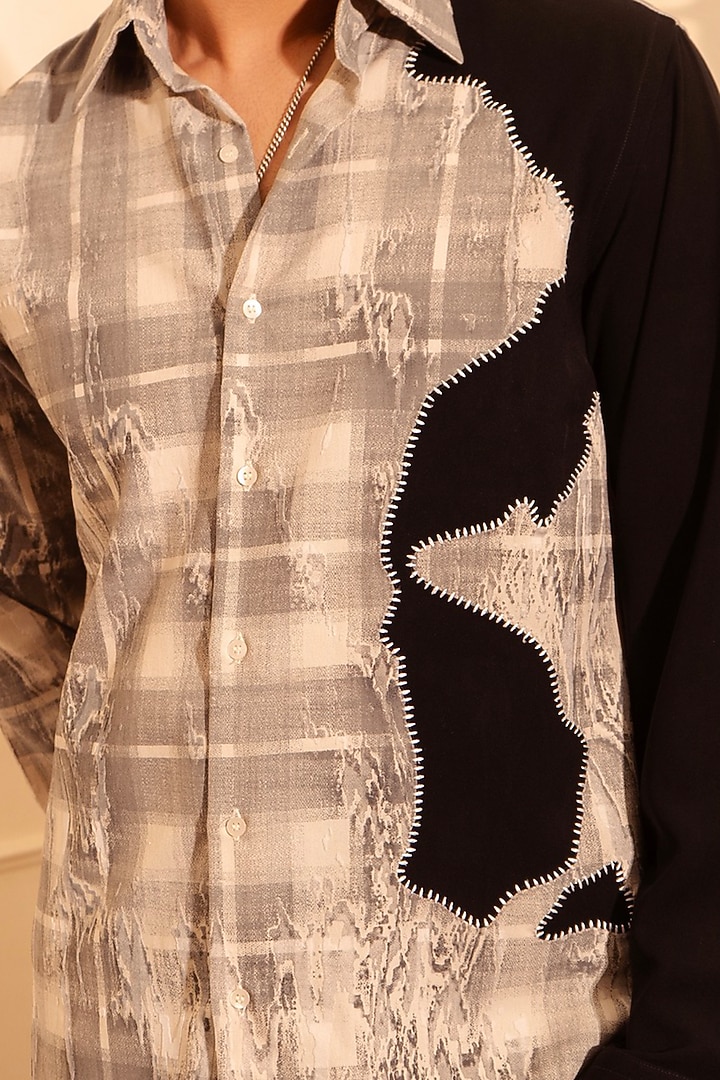 Grey Polyester Party Wear Shirt by Rohit Doshi at Pernia's Pop Up Shop