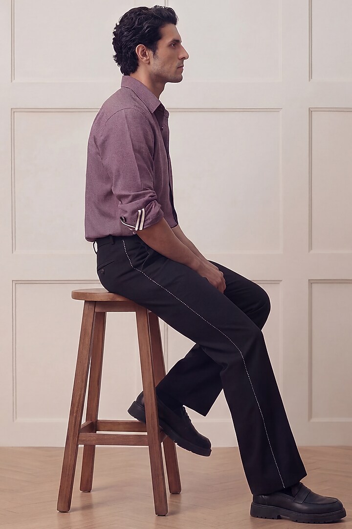 Mauve Polyester Party Wear Shirt by Rohit Doshi at Pernia's Pop Up Shop