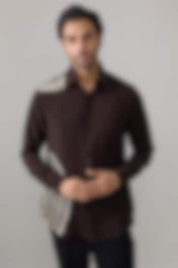 Brown Imported Polyester Party Wear Shirt by Rohit Doshi at Pernia's Pop Up Shop