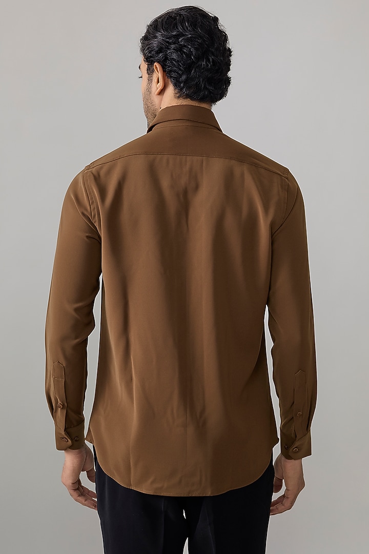 Brown Imported Polyester Party Wear Shirt by Rohit Doshi at Pernia's Pop Up Shop