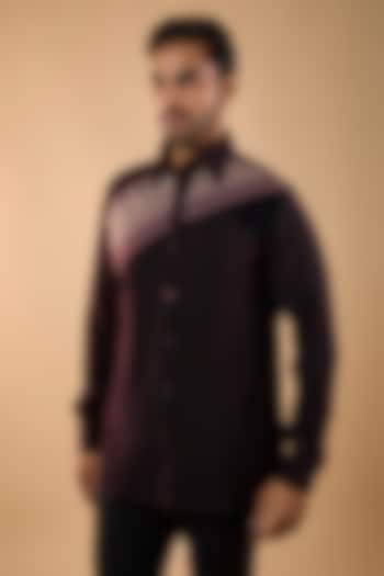 Maroon Imported Polyester Party Wear Shirt by Rohit Doshi at Pernia's Pop Up Shop