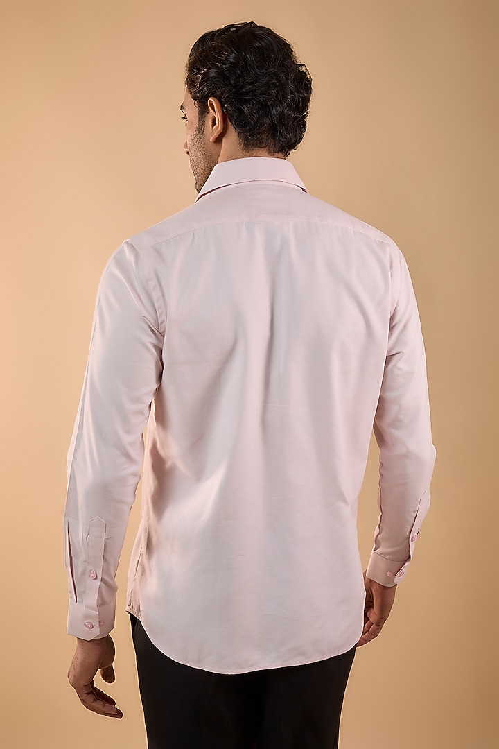 Pink Tencel Cotton Blend Party Wear Shirt by Rohit Doshi at Pernia's Pop Up Shop