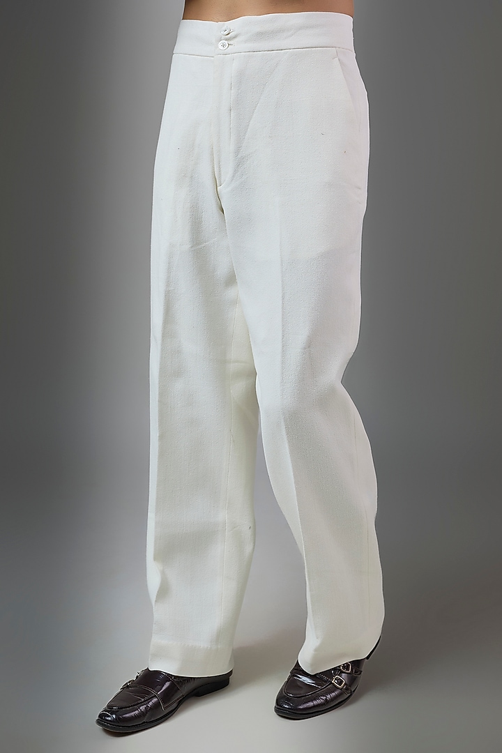 Off-White Cotton Groom Sherwani Set by Rohit Doshi at Pernia's Pop Up Shop