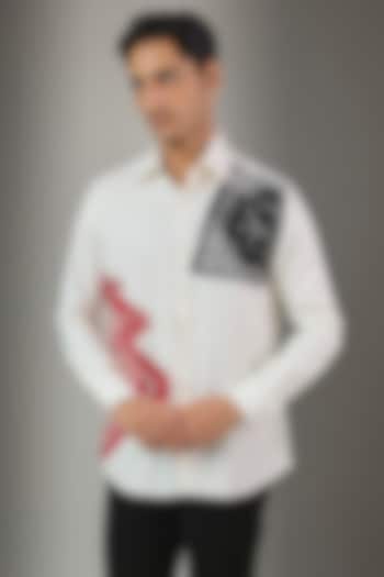 White Premium Polyester Party Wear Shirt by Rohit Doshi at Pernia's Pop Up Shop