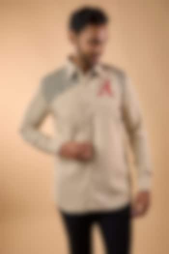 Beige Imported Polyester Party Wear Shirt by Rohit Doshi at Pernia's Pop Up Shop