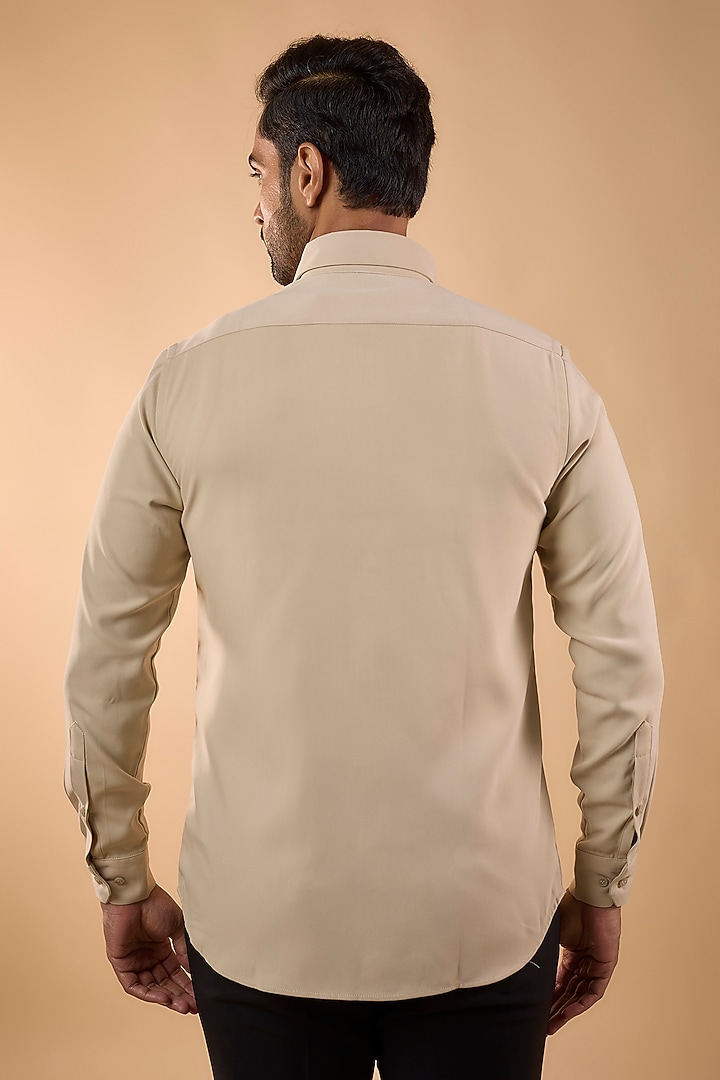 Beige Imported Polyester Party Wear Shirt by Rohit Doshi at Pernia's Pop Up Shop