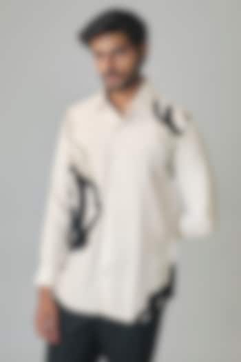 White Polyester Party Wear Shirt by Rohit Doshi at Pernia's Pop Up Shop