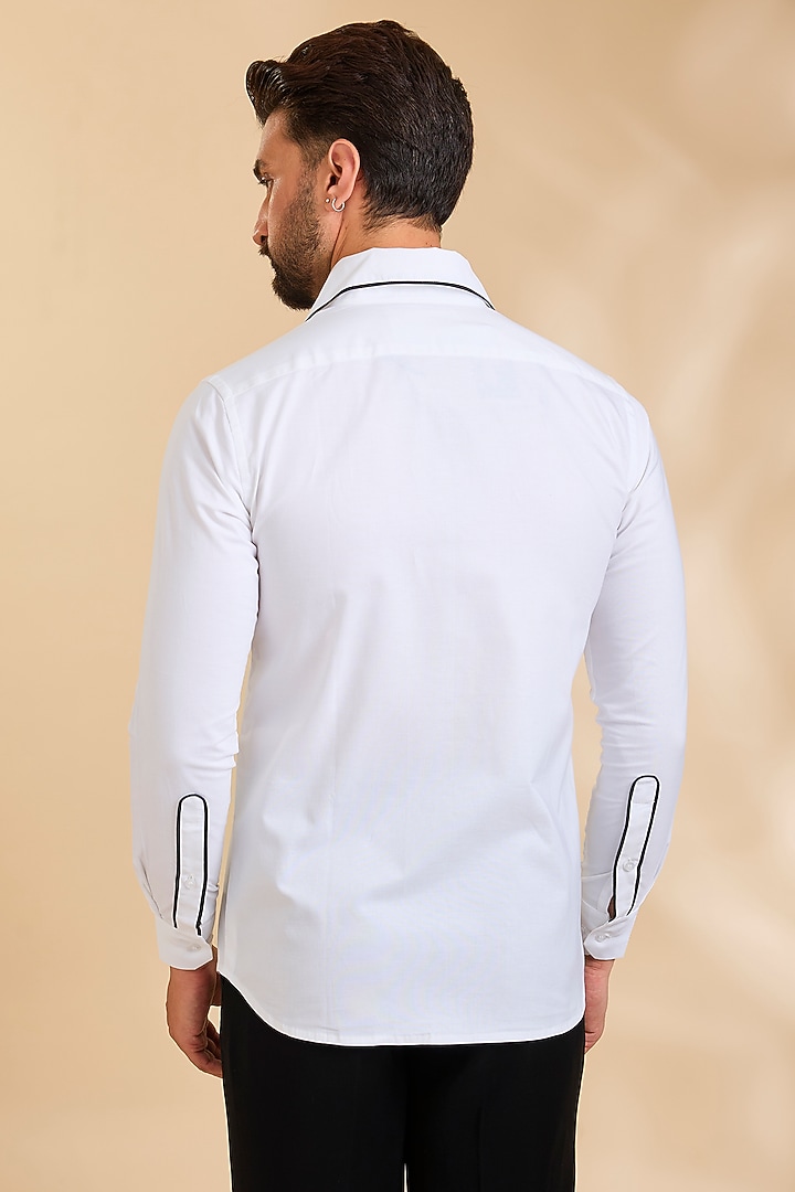 White Cotton Party Wear Shirt by Rohit Doshi at Pernia's Pop Up Shop