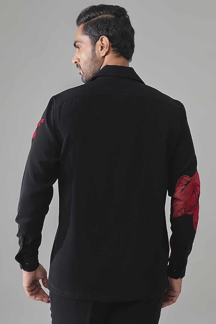 Black Premium Blend Wedding Shirt by Rohit Doshi at Pernia's Pop Up Shop