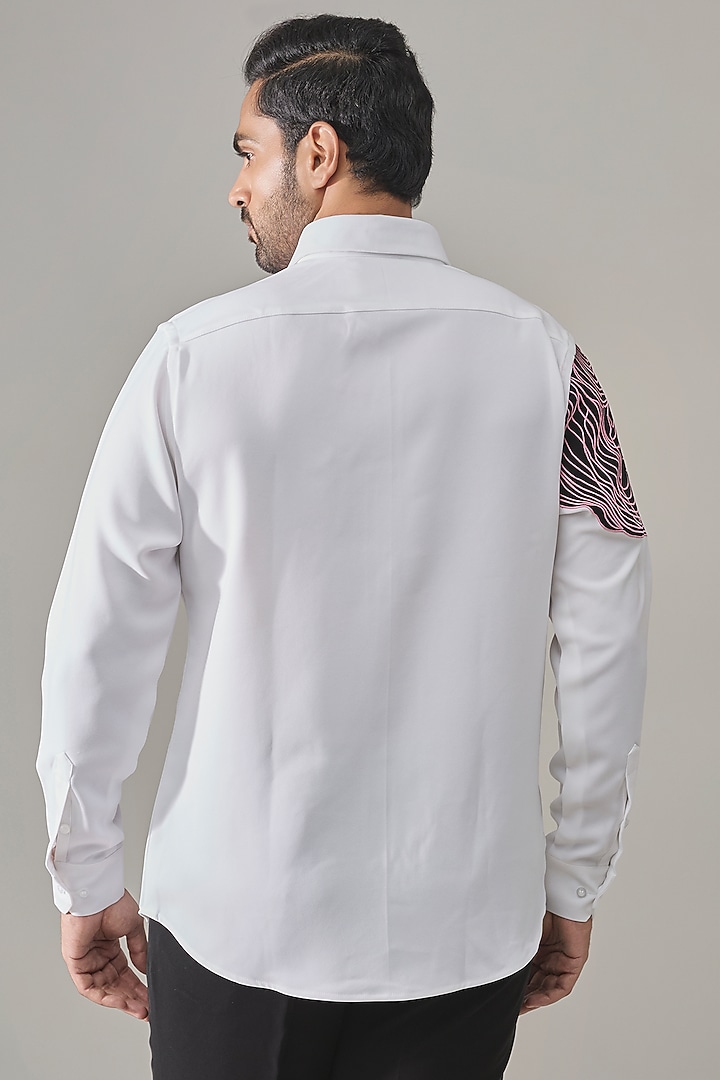 White Premium Blend Party Wear Shirt by Rohit Doshi at Pernia's Pop Up Shop