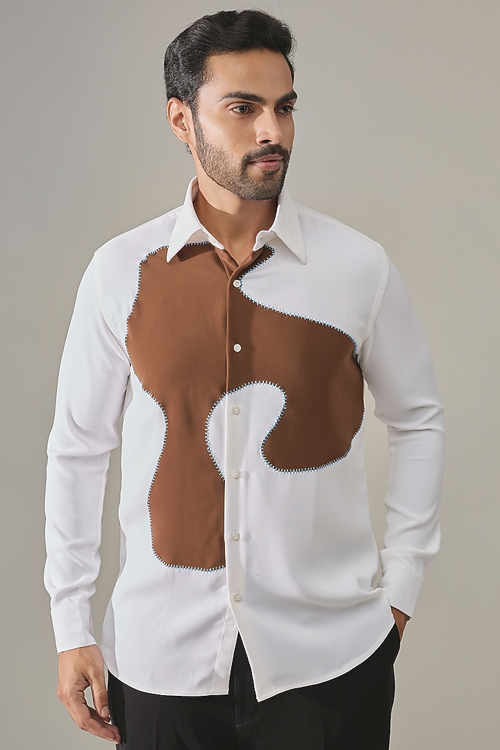 Ivory Premium Blend Party Wear Shirt by Rohit Doshi at Pernia's Pop Up Shop