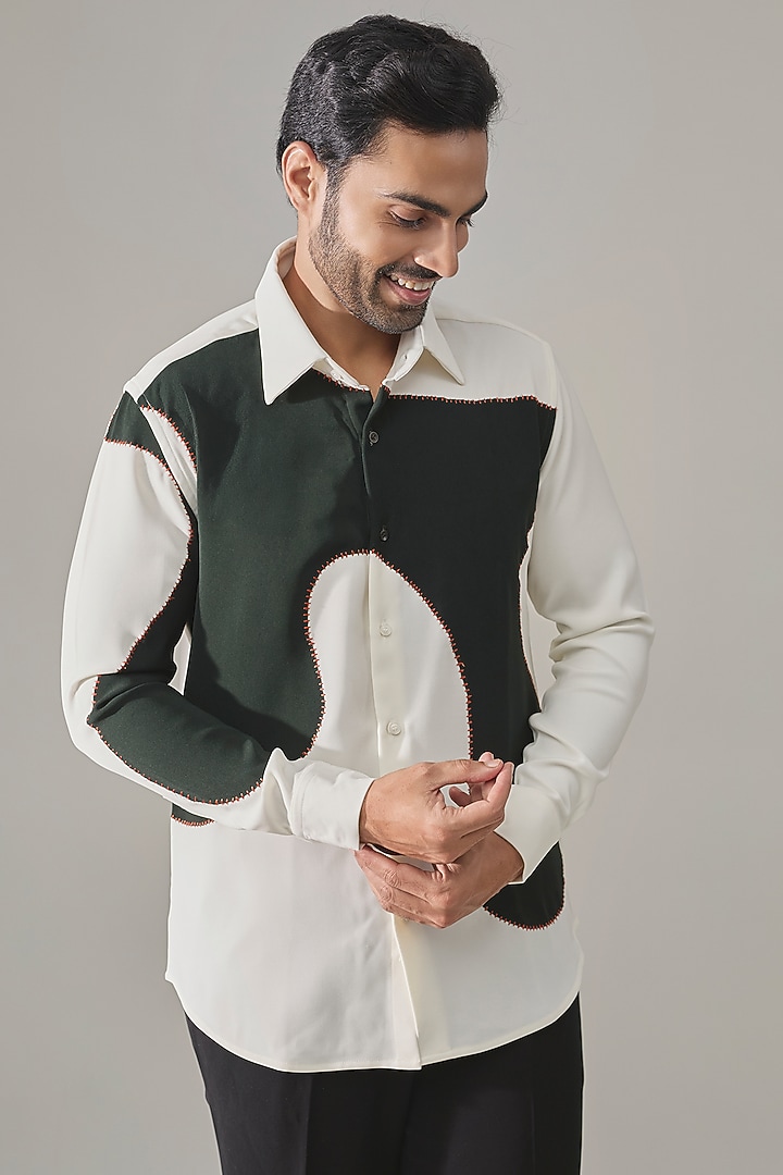 Ivory Premium Blend Party Wear Shirt by Rohit Doshi at Pernia's Pop Up Shop