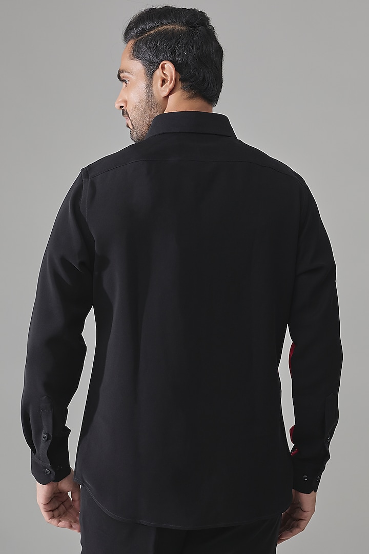 Black Premium Blend Party Wear Shirt by Rohit Doshi at Pernia's Pop Up Shop