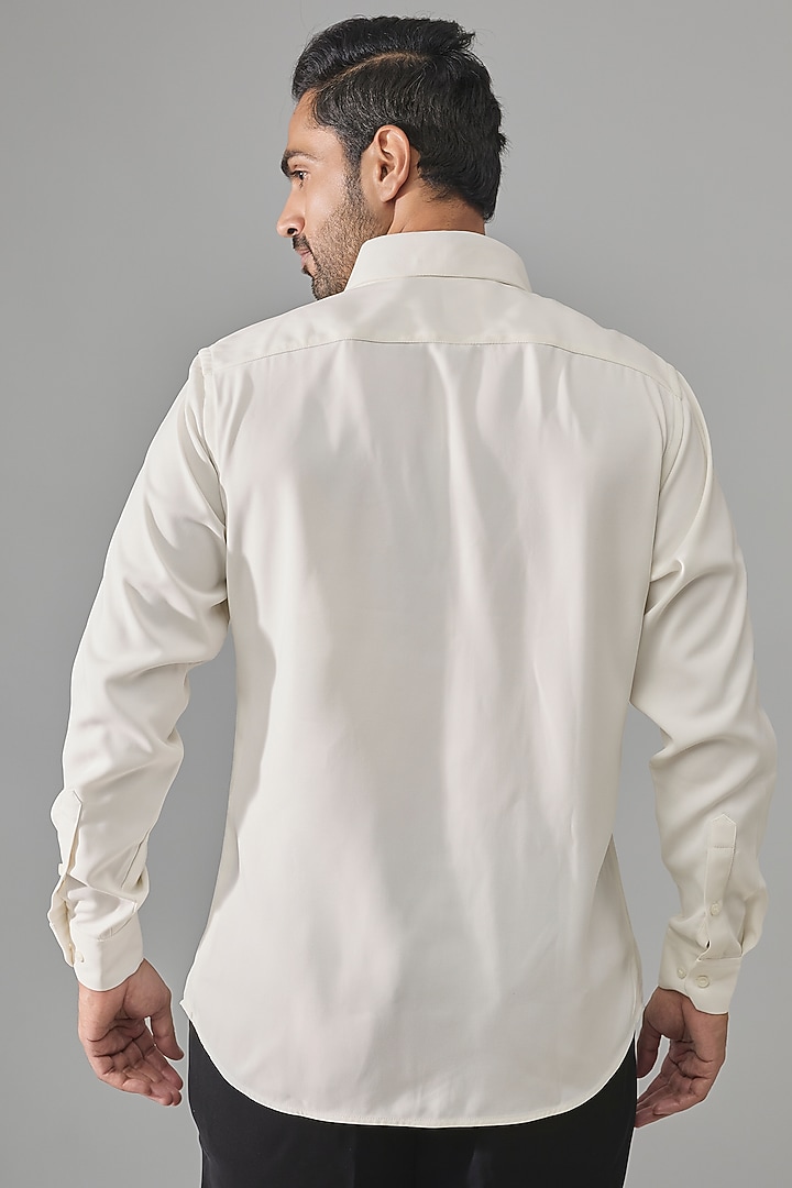 Ivory Premium Blend Party Wear Shirt by Rohit Doshi at Pernia's Pop Up Shop