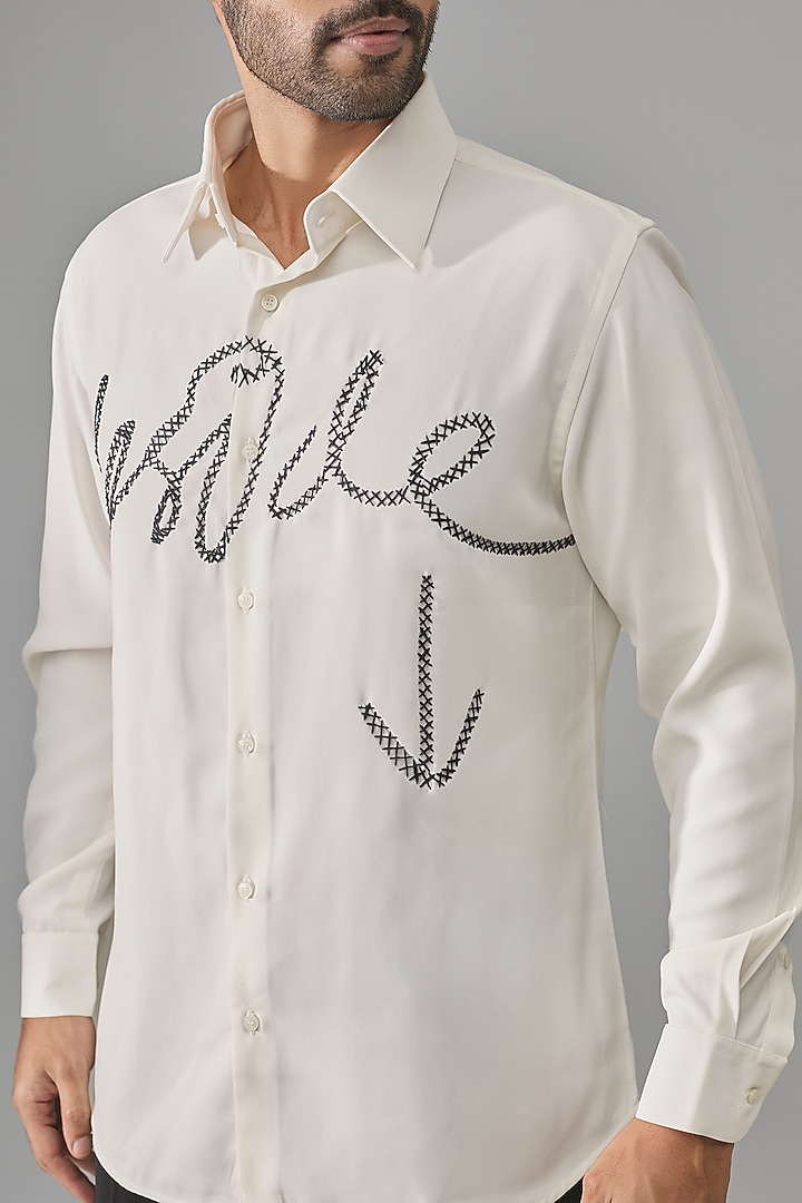 Ivory Premium Blend Party Wear Shirt by Rohit Doshi at Pernia's Pop Up Shop